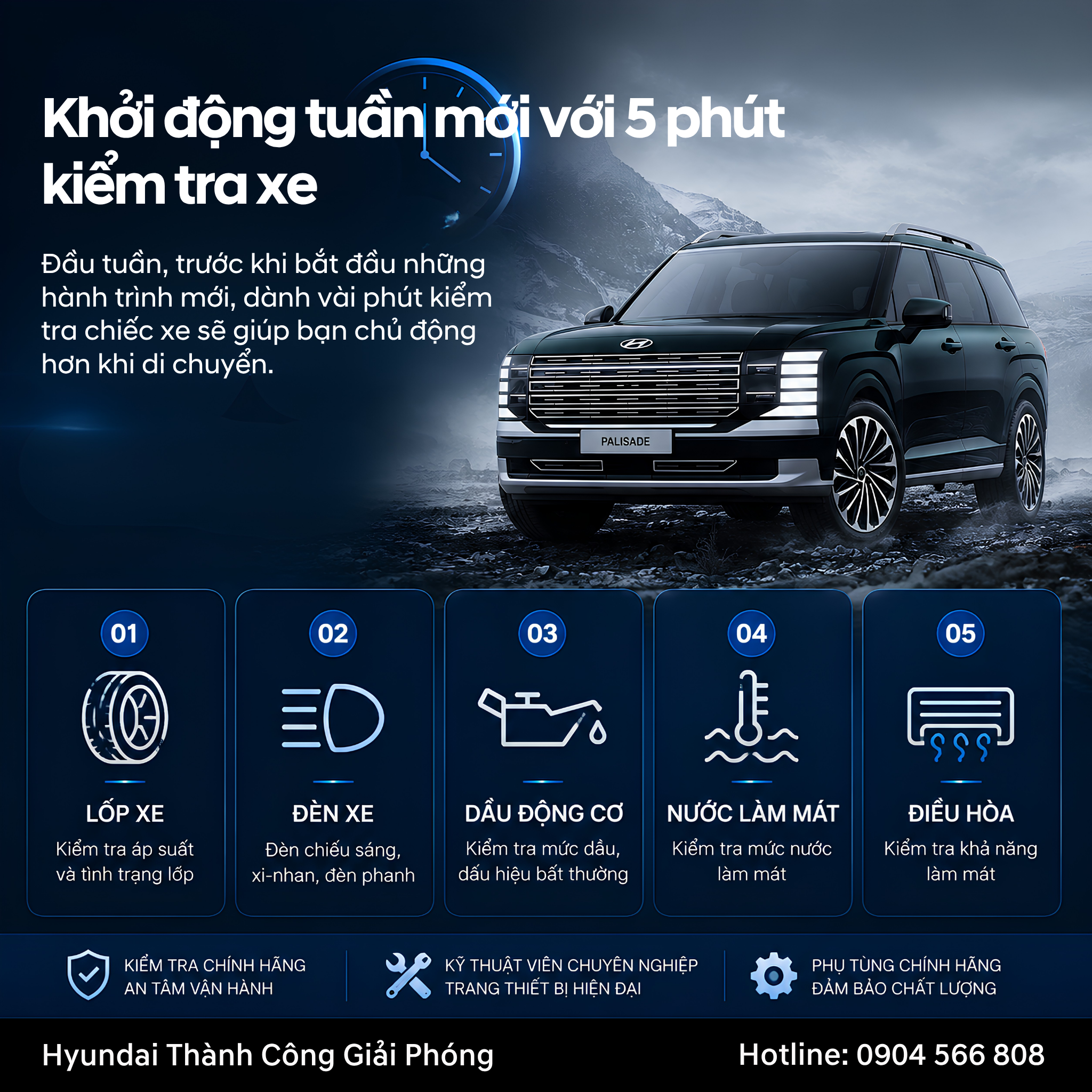 5 Hạng Mục Kiểm Tra Xe Ô Tô Trong 5 Phút Trước Khi Bắt Đầu Tuần Mới 1 kiểm tra xe ô tô